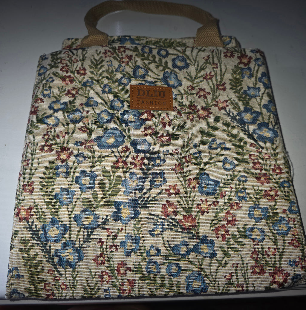 Blue floral purse