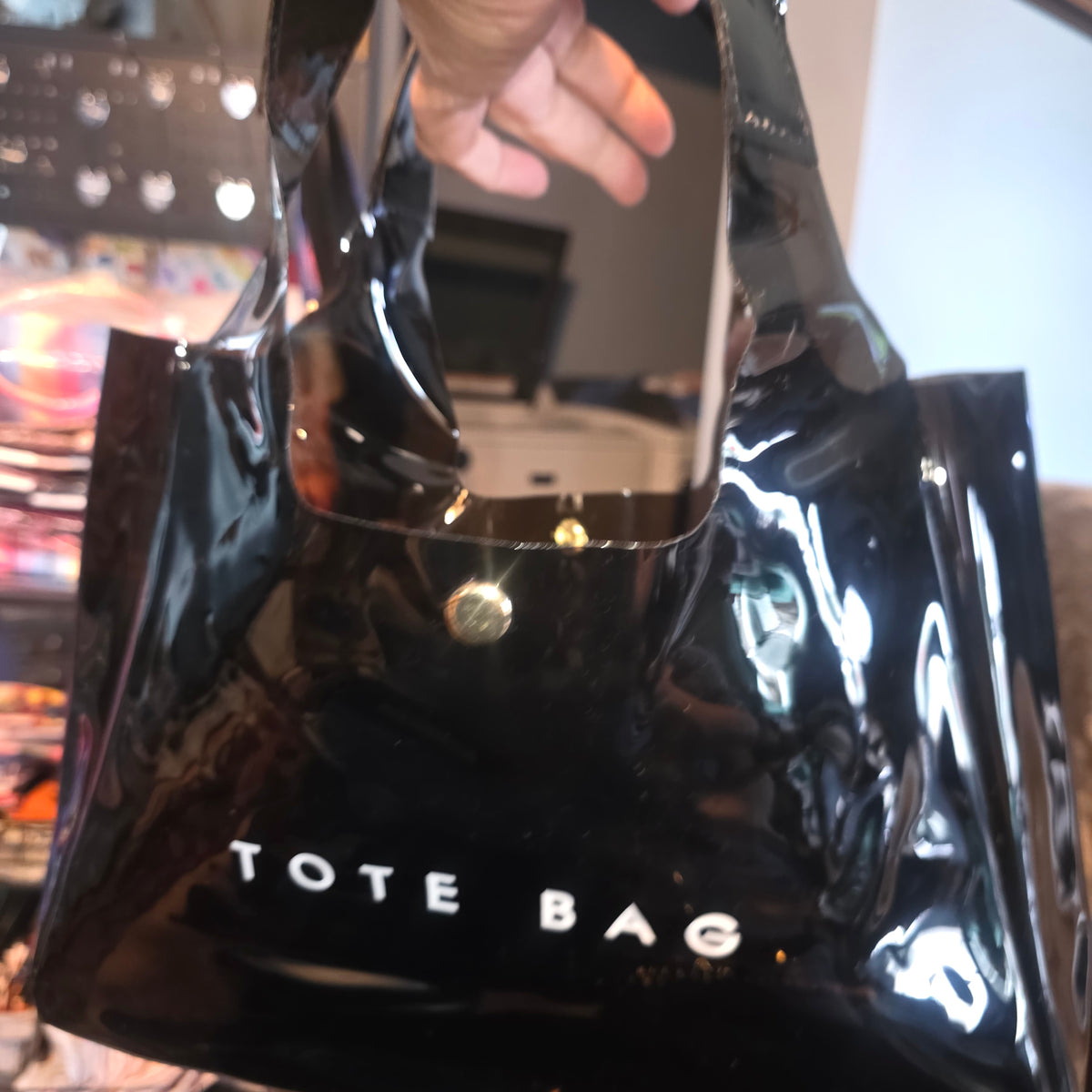Black transparent tote