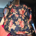 Navy Floral Drawstring Strap Tote