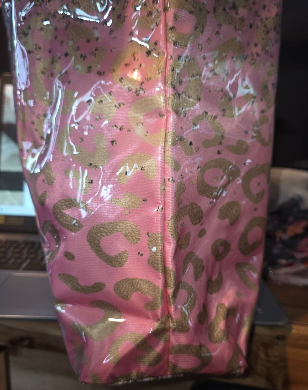 Blingy Gold, Pink Leopard Print