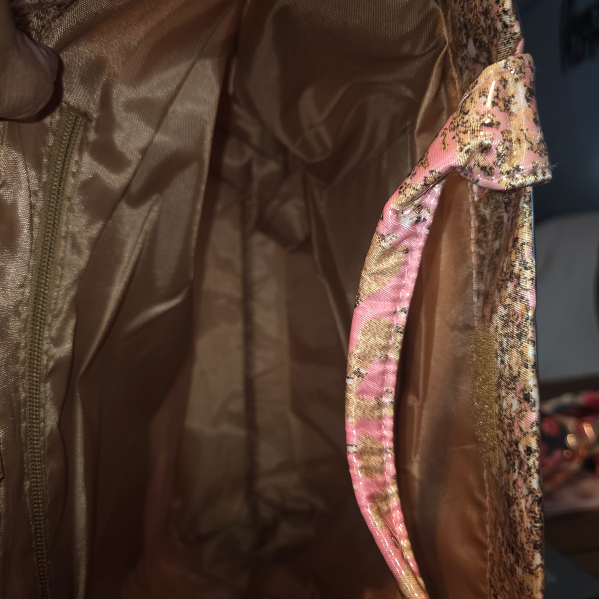 Blingy Gold, Pink Leopard Print