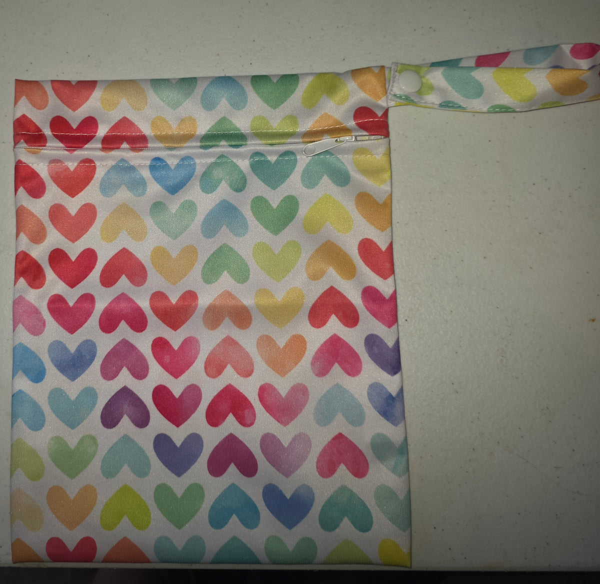 Colorful, Heart Multipurpose Zippered Bag