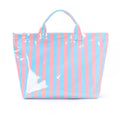 Blue And Pink Verticle Strip Tote