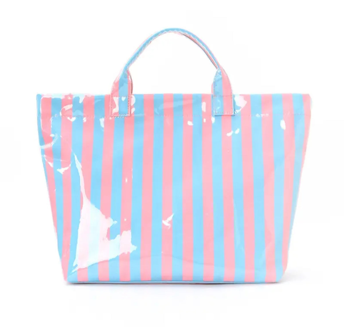Blue And Pink Verticle Strip Tote