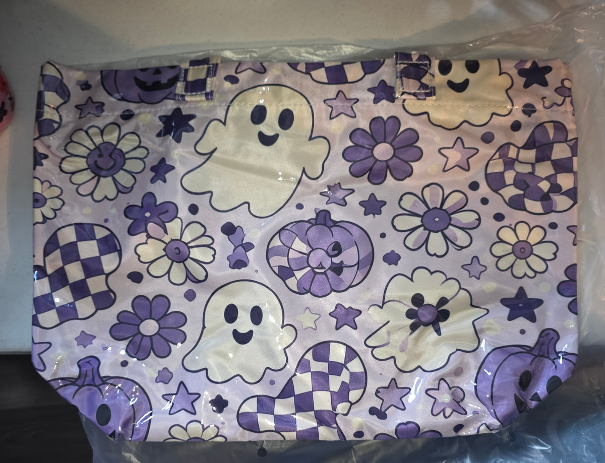 Purple Ghost Halloween Party Tote