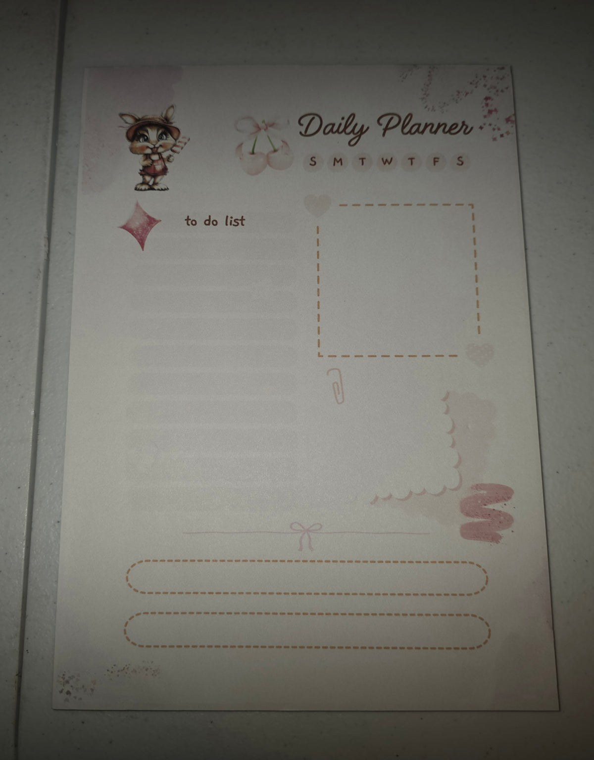 Pink Bunny Daily Planner