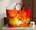 Fall Harvest Pumpkins And Orange Background