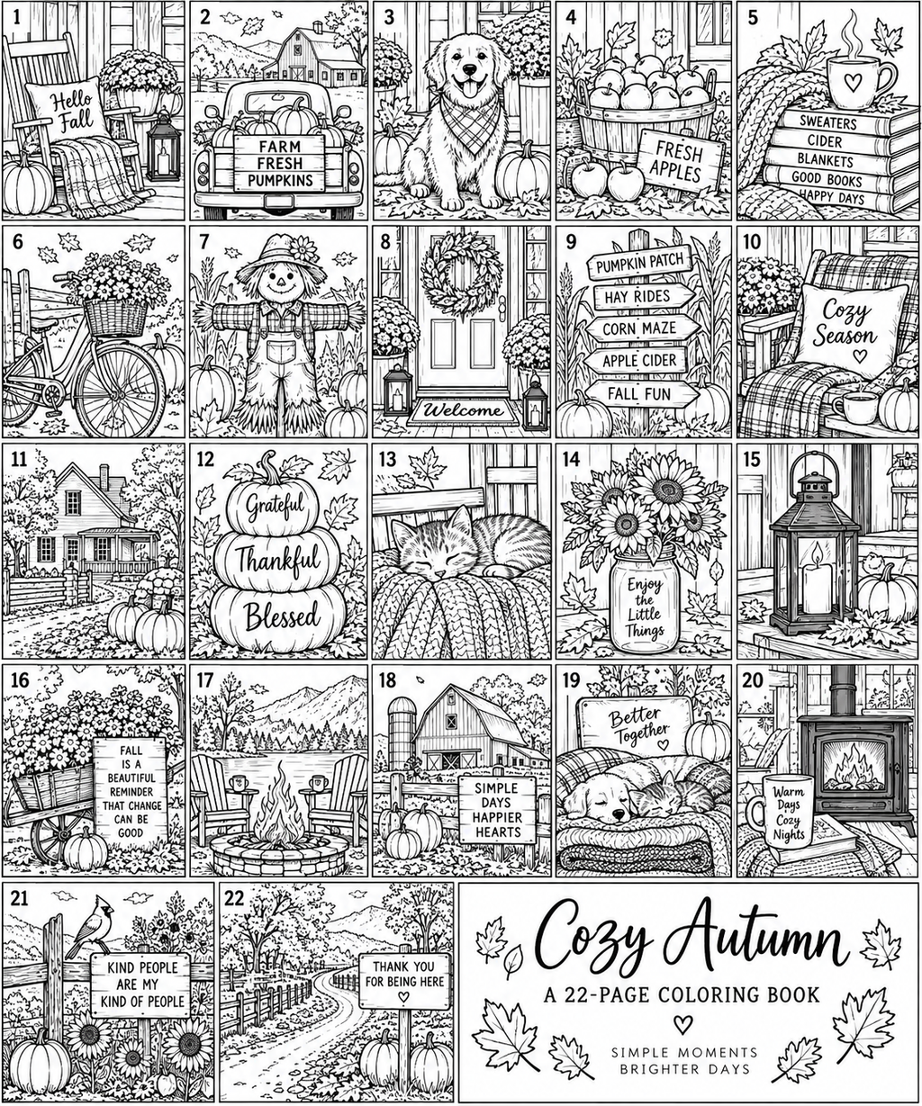 Cozy Autumn Coloring Book