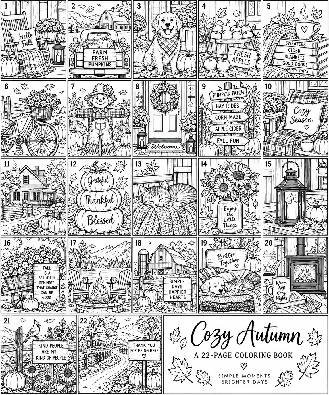 Cozy Autumn Coloring Book
