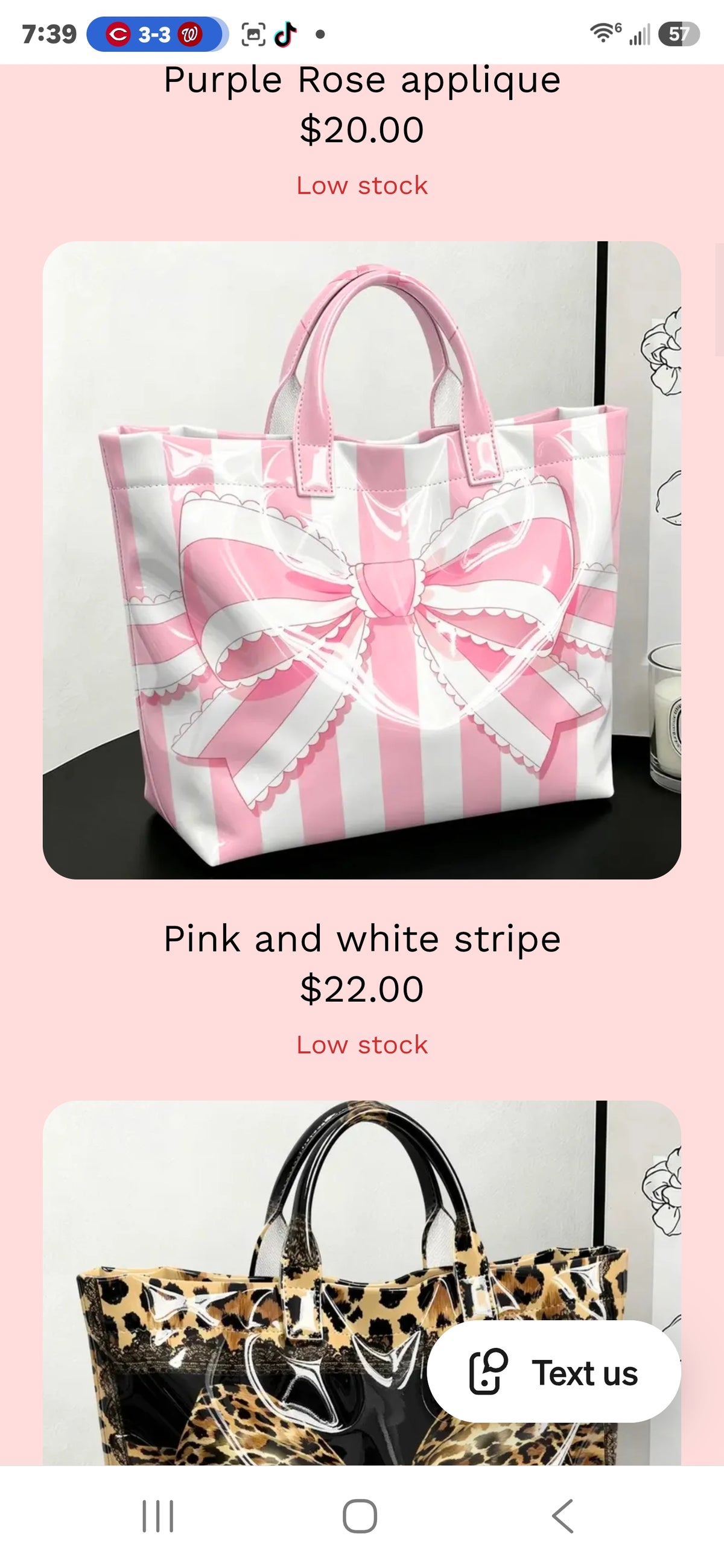 Pink and white stripe