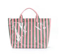 Pink And Green Verticle Stripe Tote